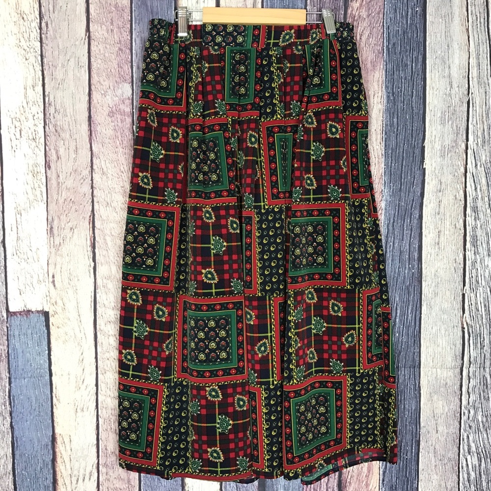 Vintage Style TanJay Bright Patterned Skirt Med